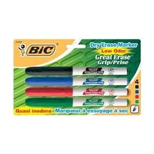  BIC Great Erase Low Odor Dry Erase Markers 4/Pkg Fine 