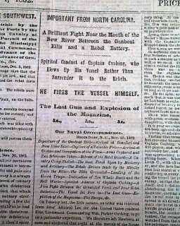 CANE HILL AR Beaufort NC Map 1862 Civil War Newspaper *  