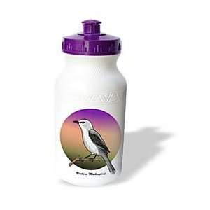   Birds   BIRDS northern mockingbird 2 on white   Water Bottles Sports