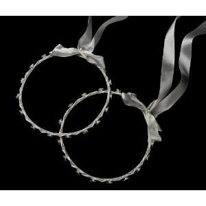    Greek Style White Pearl Ribbon Streamers Headpiece Jewelry