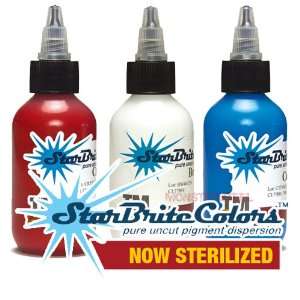   RED WHITE & BLUE Sterile Tattoo Ink 1 OZ: Health & Personal Care