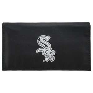 Chicago White Sox Black Embroidered Leather Checkbook Cover  