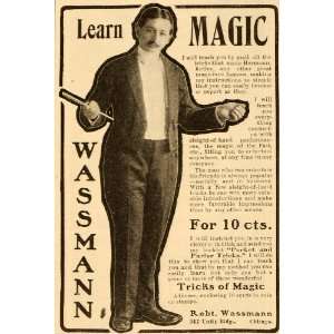   Wassmann Magic Tricks Magician   Original Print Ad