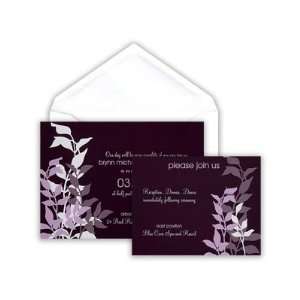  Grape and Freesia Leaf Wedding Invitation