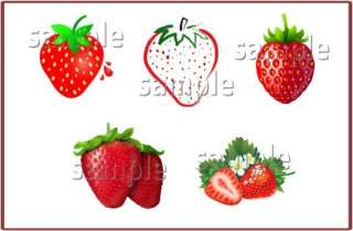 MIX STRAWBERRY LOT•NAIL ART DECALS•KIDS,TOE OR ADULT  
