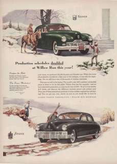 1948 AD Kaiser Frazer two cars in winter scenery  