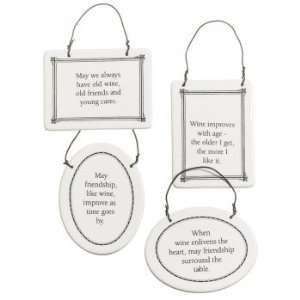  Wine Sayings Christmas Ornaments (set of 4): Sports 
