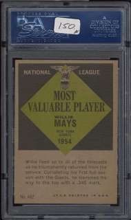 1961 Topps #482 Willie Mays MVP PSA 8 NM/MT  