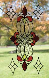 Vineyard Rose Stained Glass Peel & Stick Window Cling  