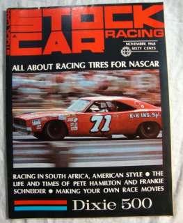   notes stock car racing magazine nov 1968 dodge charger dixie 500 vg++