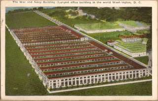 1919 Washington US War & Navy Largest Building Postcard  