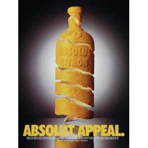  1995 Ad Absolut Appeal Citron Citrus Vodka Lemon Peel 