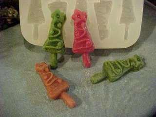 Christmas Trees Embeds 5 Cavity Silicone Mold 5233  