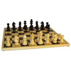   German Knight Chessmen on Silkscreened Chessboard