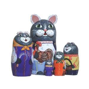  Cat Peasant Family Nesting Doll 5pc/5 Toys & Games