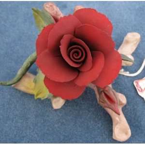   Porcelain RED ROSE on Branch Free Ship by Canyon Gold: Office Products