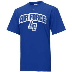  Nike Air Force Falcons Royal Blue Patch T shirt: Sports 