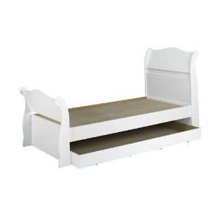  Dixie Twin Sleigh Bed in White   Full: Home & Kitchen