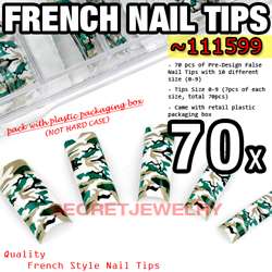 70 pcs Acrylic French False Nail Tips   Animal Print  