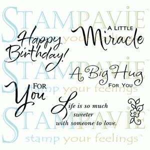  Stampavie Tina Wenke Clear Stamp Happy Birthday 6pcs Arts 