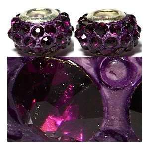 Purple Crystal Bead for Pandora Bracelets & Necklaces   BOGO   TWO 