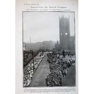   1908 Church Congress Clergy Manchester Cathedral Men