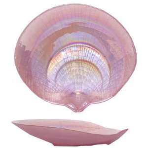   Large Glass Orchid Pink Abalone Shell Dish 11 x 12 Home & Kitchen