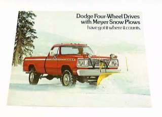 1977 77 DODGE 4x4 Truck w Meyer Snow Plow BROCHURE W200  