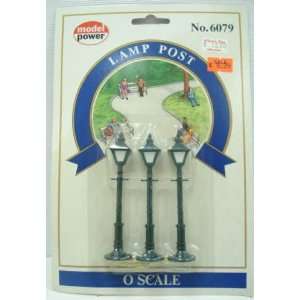  Model Power 6079 Set of 3 Square Frosted Lamp Posts