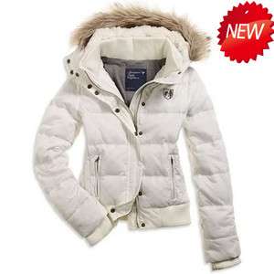 White Womens winter hoodie duck down jacket warm thick puffy short 