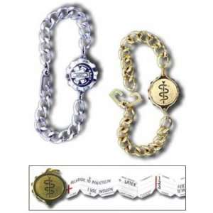  SOS Emergency Medical ID Bracelet, 18k gold finish: Health 