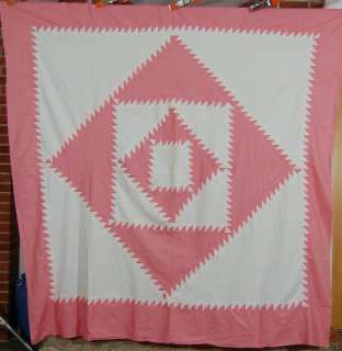 30s Sawtooth Diamond in a Square Antique Quilt Top!  