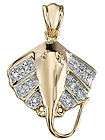 NEW 14k Gold Diamond Stingray Pendant Charm