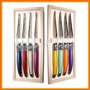   family dinner colour table steak flatware/cutlery setting for 8 people