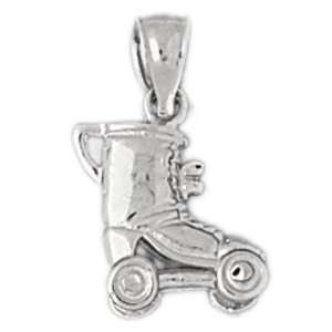   White Gold Pendant Roller Blade 1.9   Gram(s) CleverSilver Jewelry