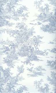 SM8544 Blue and White Toile Wallpaper  