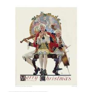   Rockwell   Merrie Christmas, Three Musicians Giclee: Home & Kitchen