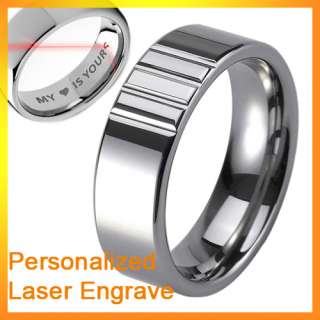 8mm New Mens Carved Tungsten Carbide Ring Wedding Band  