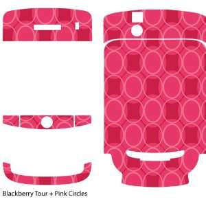   Pink Circles Design Protective Skin for Blackberry Tour Electronics