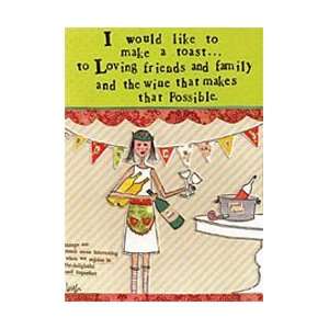  Curly Girl   SSNC51   MAKE A TOAST Greeting Card 