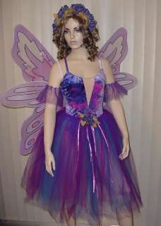   Christmas Dress w/Wings PURPLE HAZE Dance Costume Child L New!  