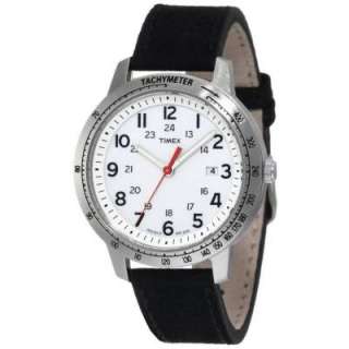 Timex Mens T2N638 Weekender Black Nubuck Leather Strap Watch  