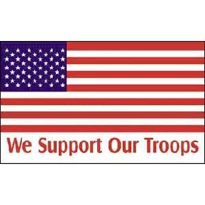   100 pc Case WE SUPPORT OUR TROOPS American Flags 3x5 