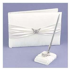 Butterfly Kisses Wedding Guest Book Bridal Ivory