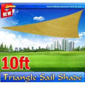  New MH 10 FT Sand Triangle Sun Shade Sail Canopy Outdoor 