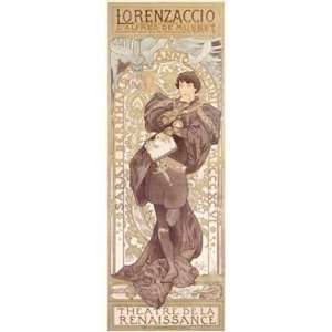 Alphonse Mucha   1896 French Play Lorenzaccio Theater Poster Giclee on 