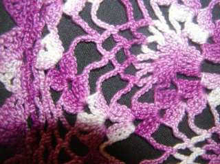 Lovely Vintage Lavender Violet Pineapple Hand Crochet Lace Doily 