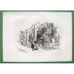  ETCHING Hamerton & Pennell   St. Johns College at Oxford England