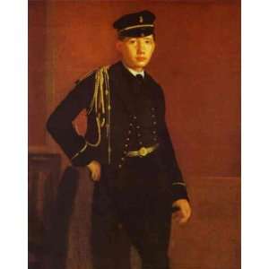  Oil Painting: Portrait of Achille de Gas in the Uniform of 