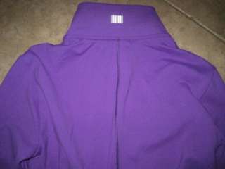 NWT Victoria Secret VSX L Yoga RUCHED Purple Track Zip Jacket Body 